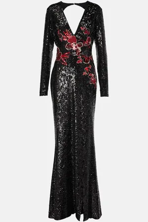 Elie saab Bestickte Robe mit Pailletten