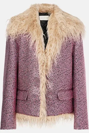 DRIES VAN NOTEN Jacke aus Jacquard mit Faux Fur