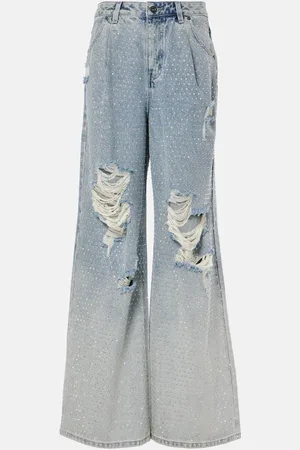 Self-Portrait Verzierte Wide-Leg Jeans