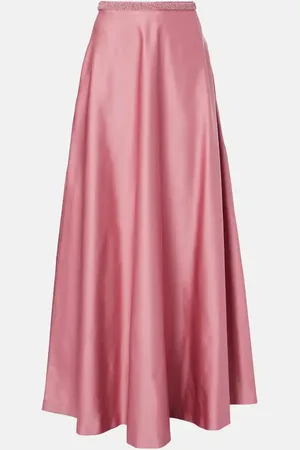 Max Mara Verzierter Maxirock Elegante Brasile aus Satin