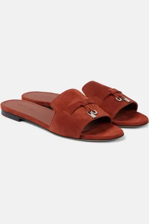 Loro Piana Pantoletten Summer Charms aus Veloursleder