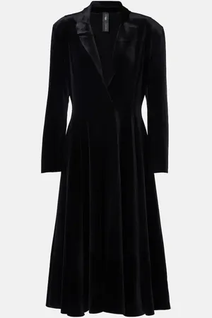 Norma Kamali Midikleid aus Samt