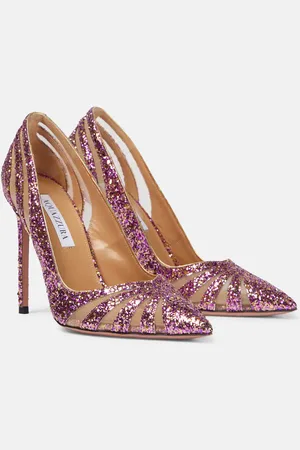 Aquazzura Pumps The Spy 105 aus Mesh mit Glitter