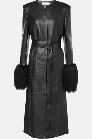 MAGDA BUTRYM Mantel aus Leder mit Shearling