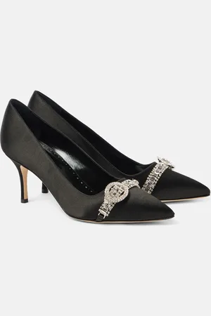 Manolo Blahnik Pumps Asa 70 aus Satin mit Kristallen
