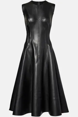 Norma Kamali Midikleid Grace aus Lederimitat