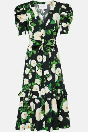 Carolina Herrera Midikleid aus einem Baumwollgemisch