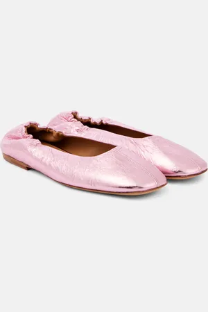 DRIES VAN NOTEN Ballerinas aus Metallic-Leder