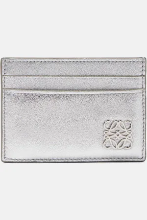 Loewe Kartenetui Anagram Puffer aus Metallic-Leder