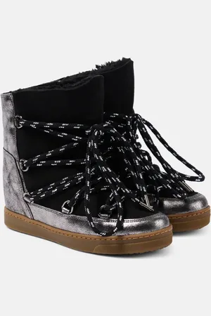 Isabel Marant Schneestiefel Nowles aus Veloursleder mit Shearling