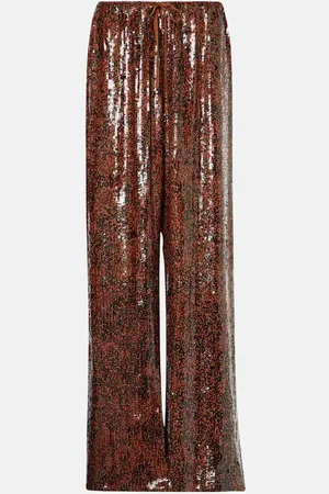 DRIES VAN NOTEN Weite Hose mit Pailletten