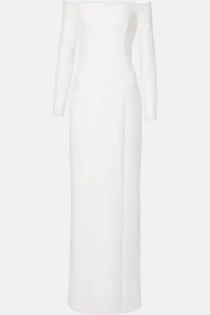 Safiyaa Bridal Off-Shoulder-Robe aus Crêpe
