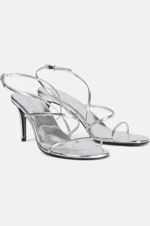 Khaite Sandalen Loop 75 aus Metallic-Leder