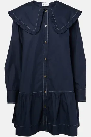 Ganni Hemdblusenkleid aus Baumwolle