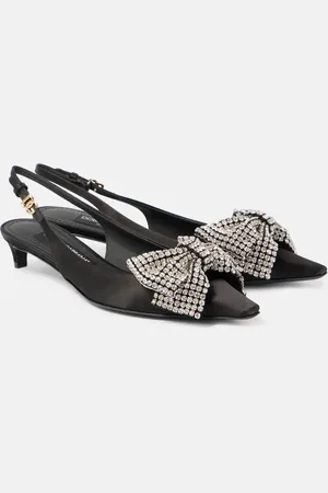 Dolce & Gabbana Slingback-Pumps aus Satin mit Kristallen