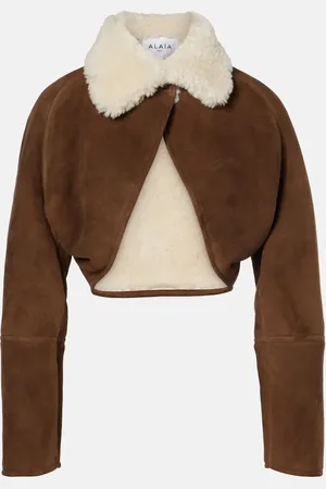 Alaïa Alaïa Cropped-Jacke aus Veloursleder mit Shearling