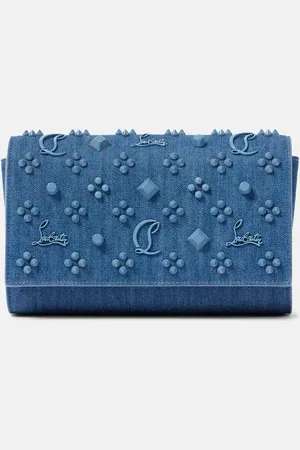 Christian Louboutin Verzierte Clutch Paloma aus Denim