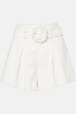 Farm Rio High-Rise Shorts Festone aus Baumwolle