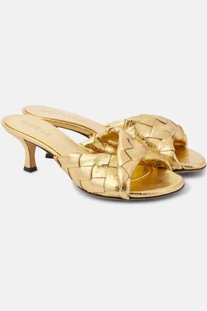 Bottega Veneta Pantoletten Blink 50 aus Metallic-Leder