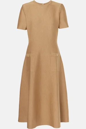 Oscar de la Renta Midikleid aus einem Wollgemisch