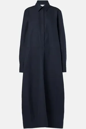 Jil Sander Hemdblusenkleid aus Baumwollpopeline