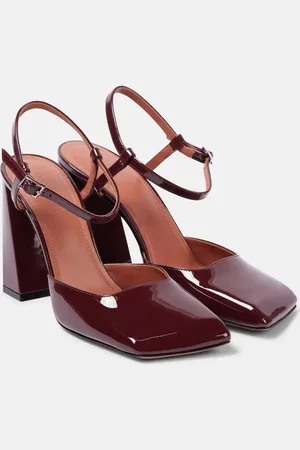 Amina Muaddi Pumps Charlotte 95 aus Lackleder