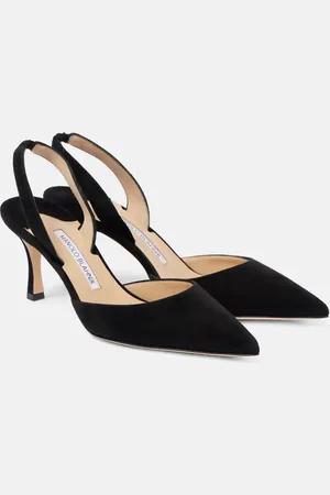 Manolo Blahnik Slingback-Pumps Carolyne 70 aus Veloursleder