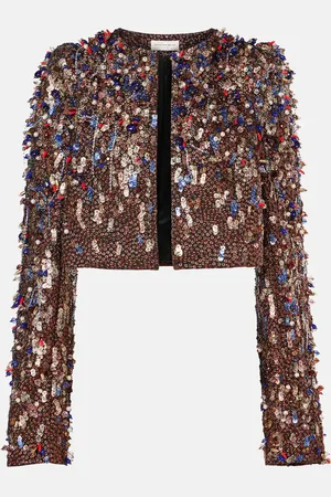 DRIES VAN NOTEN Verzierte Cropped-Jacke