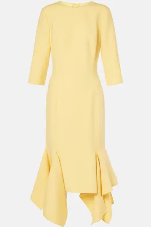 Oscar de la Renta Midikleid aus einem Wollgemisch