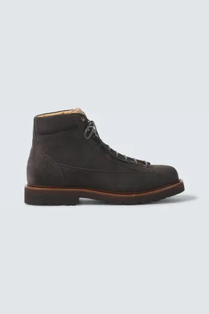Brunello Cucinelli Schnürstiefel aus Veloursleder mit Cord