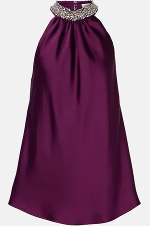 Simkhai Top Navi aus Satin mit Kristallen