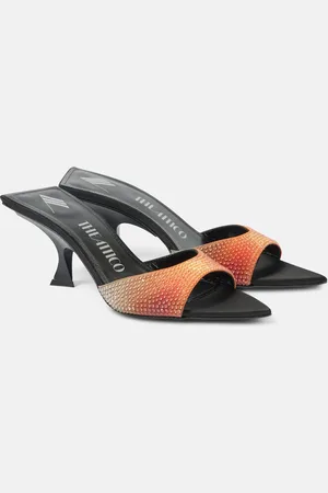 The Attico Pantoletten Bes aus Satin mit Kristallen