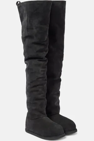 Amina Muaddi Overknee-Stiefel Heidi 15 aus Veloursleder