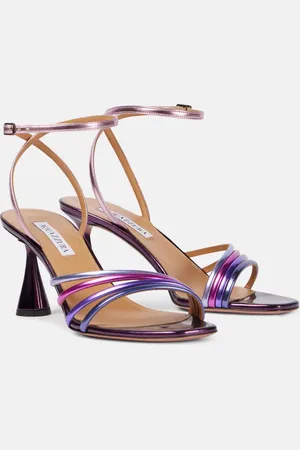 Aquazzura Sandalen Latour 75 aus Metallic-Lederimitat
