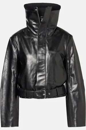 Victoria Beckham Cropped-Bikerjacke aus Leder