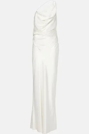 The Sei One-Shoulder-Robe aus Seidensatin