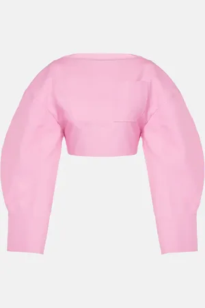 Jacquemus Cropped-Top Casaco aus Wolle und Seide