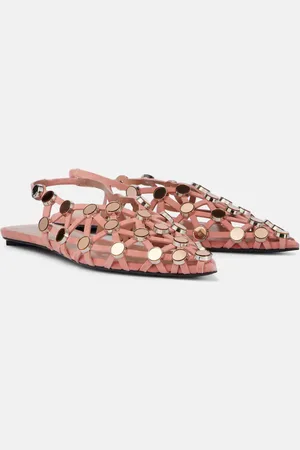 The Attico Slingback-Ballerinas Grid aus Veloursleder