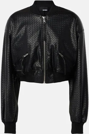ROTATE Cropped-Bomberjacke aus Lederimitat