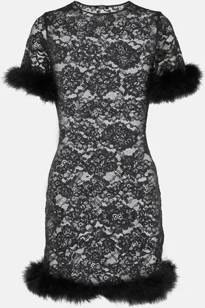 Oseree Oséree Minikleid O-Lover aus Spitze mit Federn