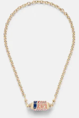 Marie Lichtenberg Halskette USA aus 18kt Gelbgold mit Emaille und Diamanten