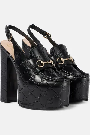 Gucci Slingback-Pumps Horsebit GG aus Leder