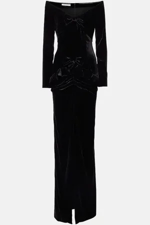 Alessandra Rich Off-Shoulder-Robe aus Samt
