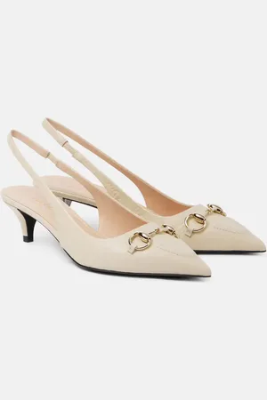 Gucci Slingback-Pumps Horsebit GG aus Leder