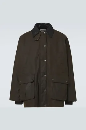 Miu Miu Blouson aus Baumwoll-Canvas mit Leder