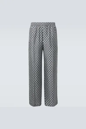 Gucci Weite Hose GG aus Seiden-Twill