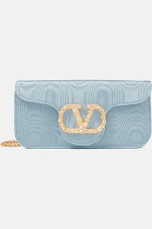 VALENTINO GARAVANI Clutch Locò Mini aus Moiré mit Kristallen