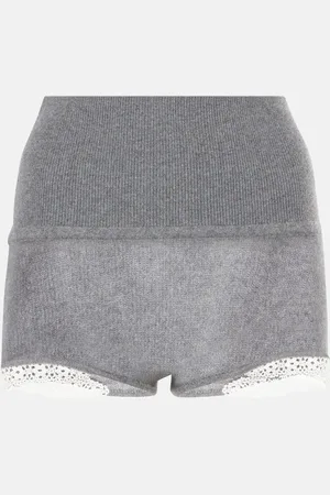 MAGDA BUTRYM High-Rise Shorts aus Kaschmir mit Spitze