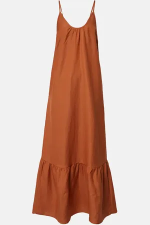Adriana Degreas Verziertes Maxikleid aus einem Leinengemisch