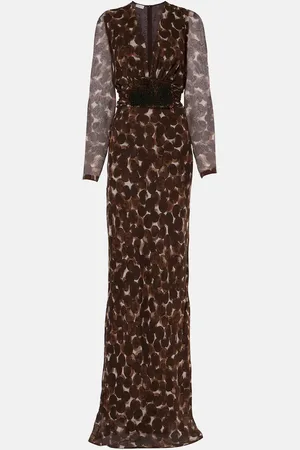 DRIES VAN NOTEN Bedruckte Robe aus Seide